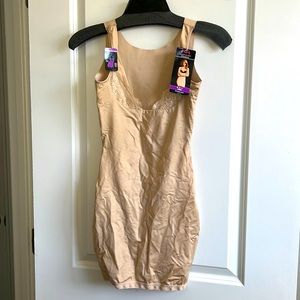 Shaping slip under own bra